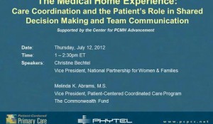 PCPCC Webinar: Care Coordination and the Patient's Role in Shared Decision Making